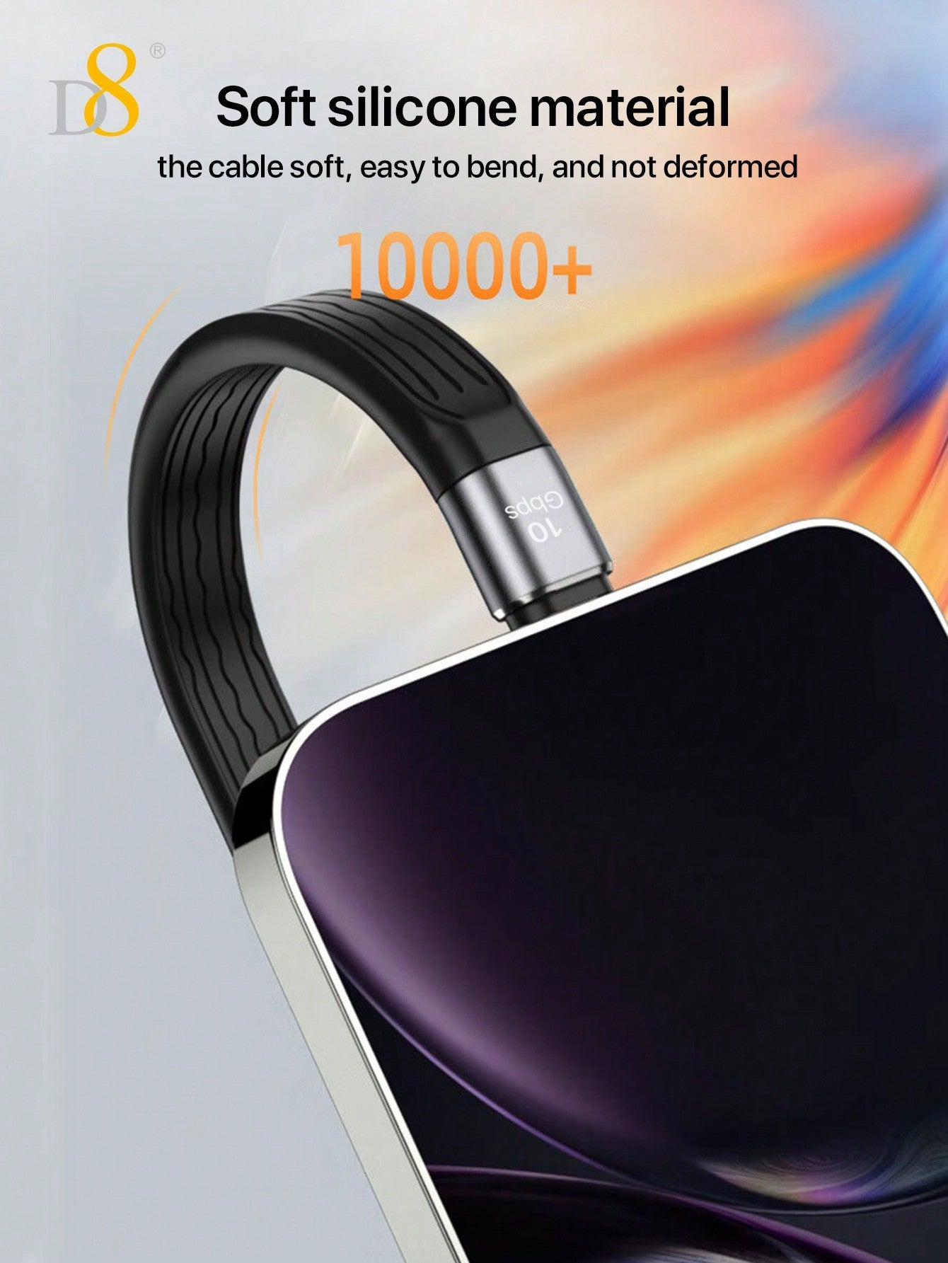 D8 USB C 3.1 Gen 2 Cable (13CM) ā 10Gbps Data Transfer, 60W PD Fast Charging, 4K Video Output