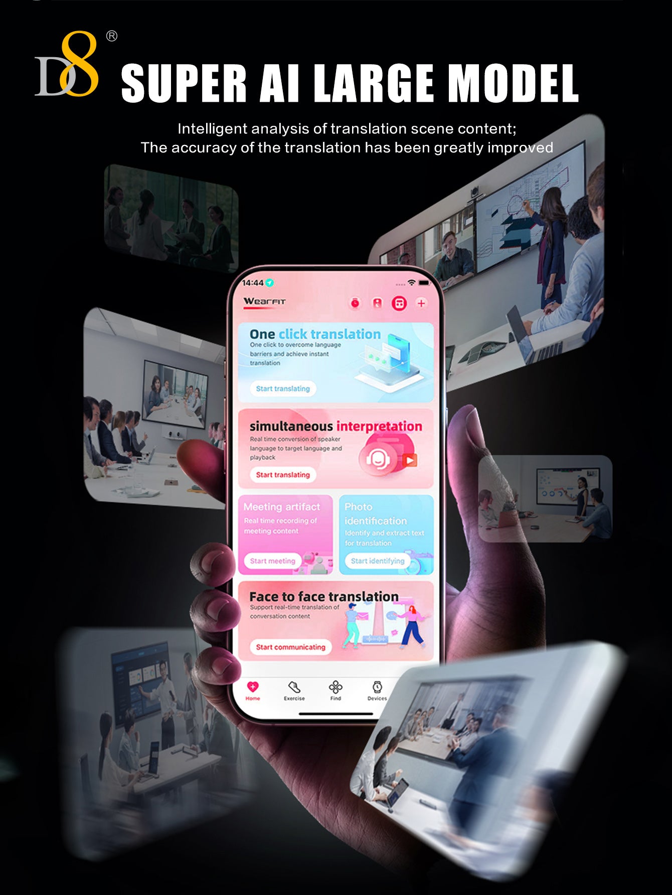 D8 AI Translator Recorder – 50+ Languages, No Fees, App-Controlled for Travel & Business