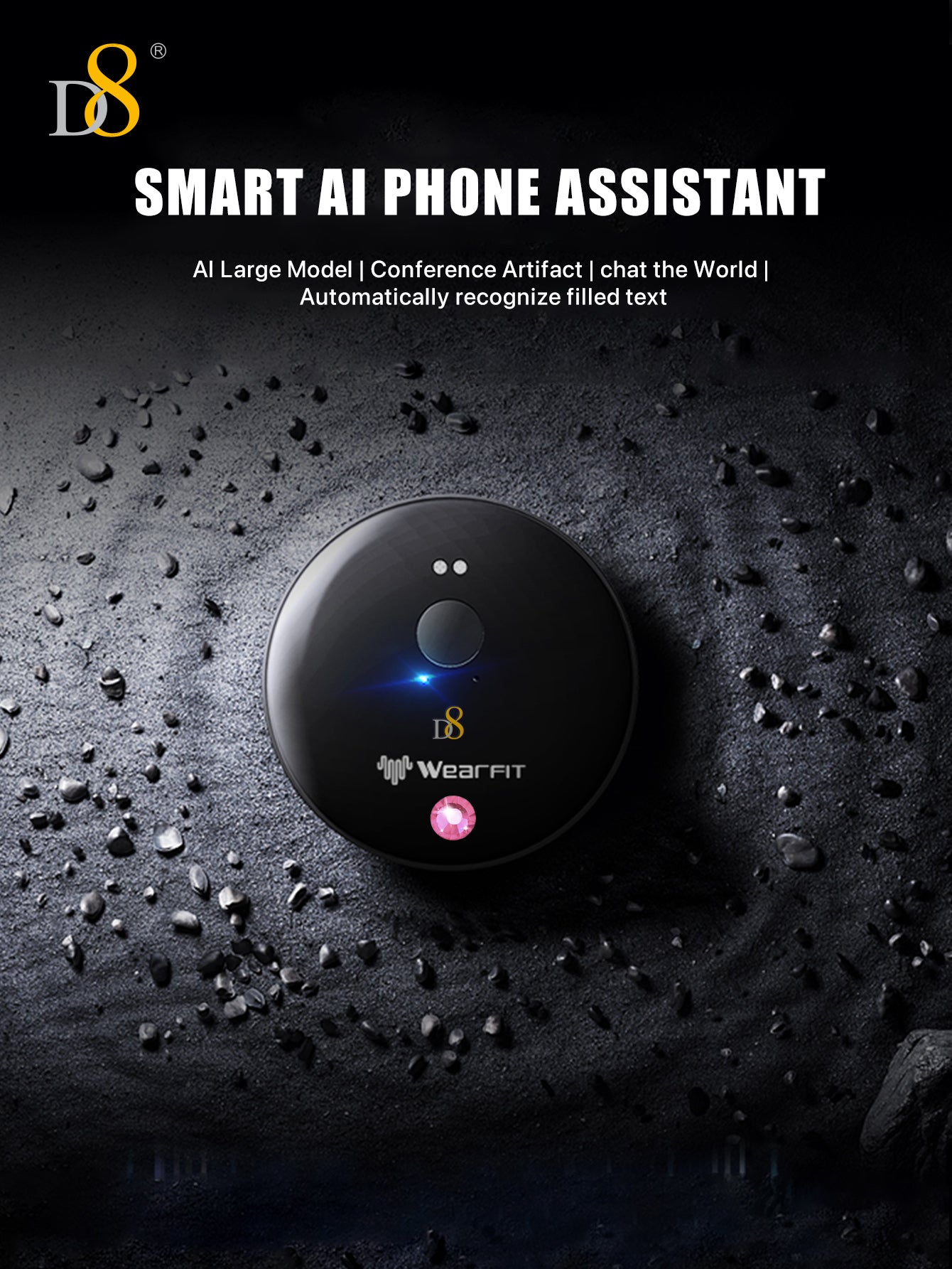 D8 AI Translator Recorder – 50+ Languages, No Fees, App-Controlled for Travel & Business