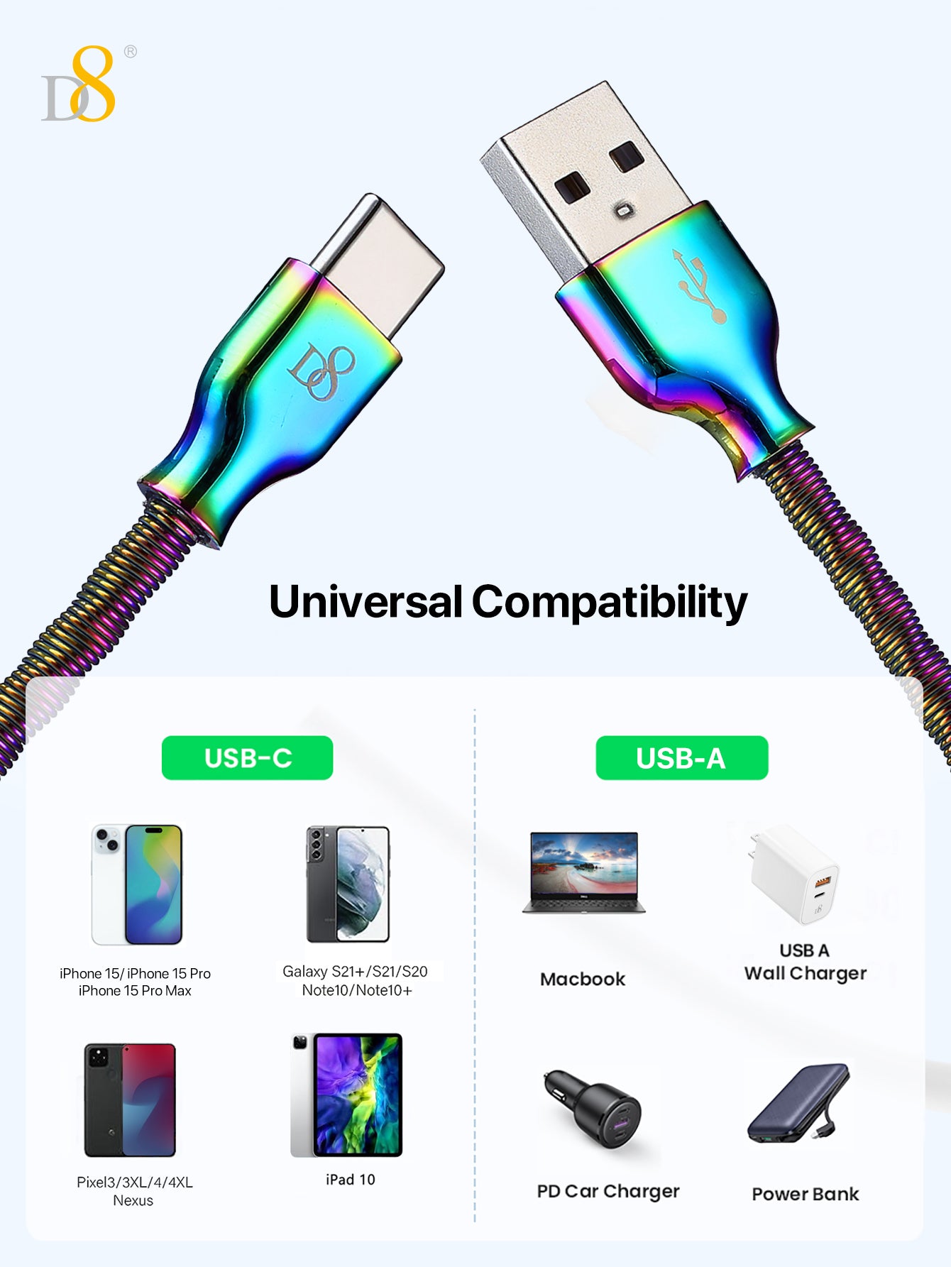 Dazzled Metal Type-C USB Cable - Fast Charging Fancy Color TC