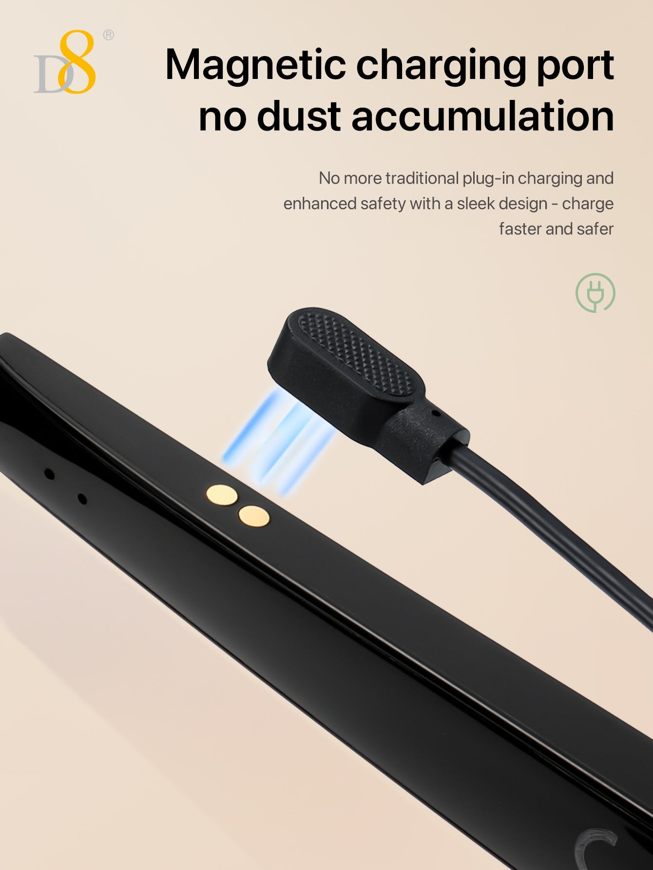 D8 Smart Bluetooth Glasses,Built-in Mic & Speakers,Smart Wireless Headphone Sunglasses for Men and Women,Athletic/Outdoor UV Protection and Voice Control,Unisex(Black)
