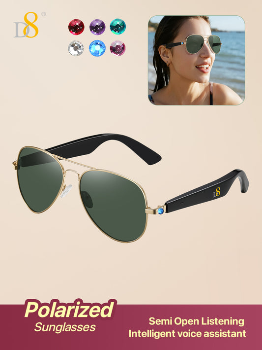 D8 Smart Bluetooth Glasses UV400 Voice Control (Black)