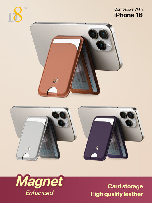 D8 Magnetic Wallet Stand – Slim MagSafe Card Holder & Phone Stand