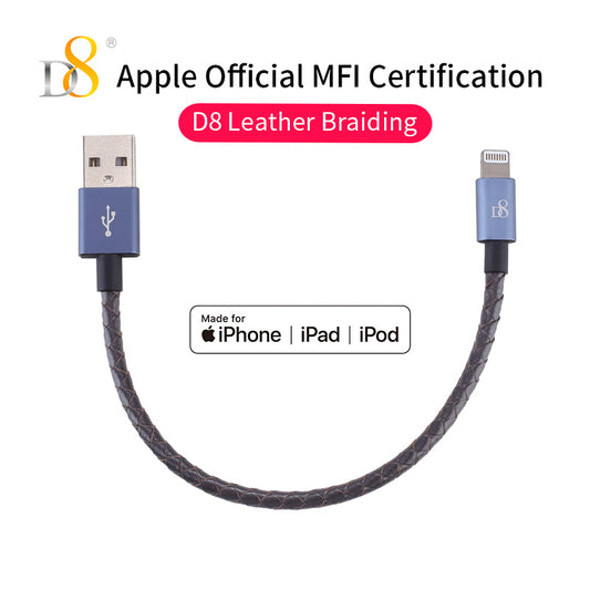 D8 Genuine Leather Lightning to USB Charging Cable MFi certification