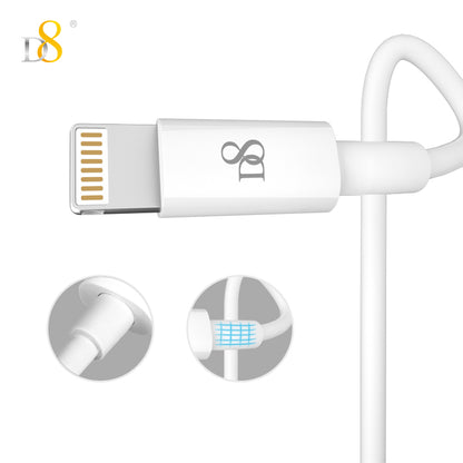 D8 PVC MFi Lightning to USB power & sync charging cable