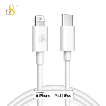 D8 MFi cable TPE Type-C to Lightning PD fast charging for iphone14