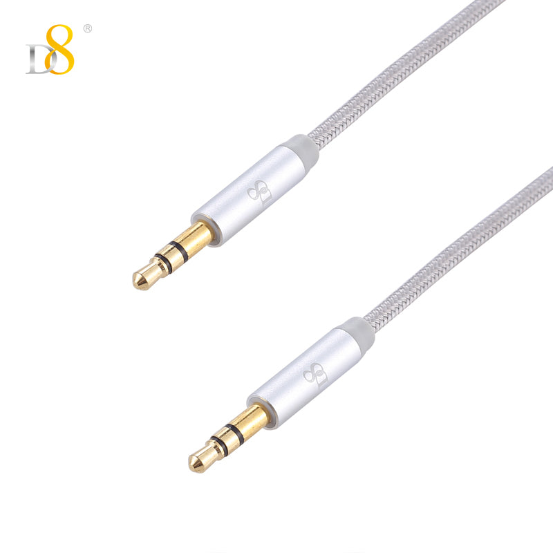 D8 Nylon braided 3.5mm Audio cable 1meter
