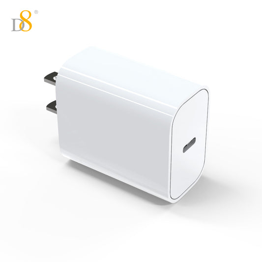 D8 PD 20W fast charging Type-C single port wall charger USA standard plug