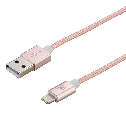 D8 Nylon braided Aluminum MFI Lightning to USB power & sync charging cable