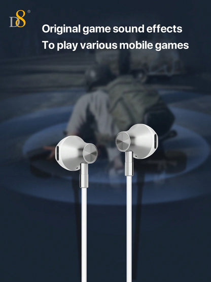 D8 1pc Type C Headphones In Ear Earphones Earbuds With Mic And Volume Control, Compatible With IPhone16 / IPhone16 Pro / IPhone 16 Pro Max/15 /15Puls/15Pro/15Pro Max/IPad Air 4/5/IPad Pro 12.9/11, IPad Pro /IPad Air/ IPad Mini/ Galaxy S23 S22 S21 Ultra S2