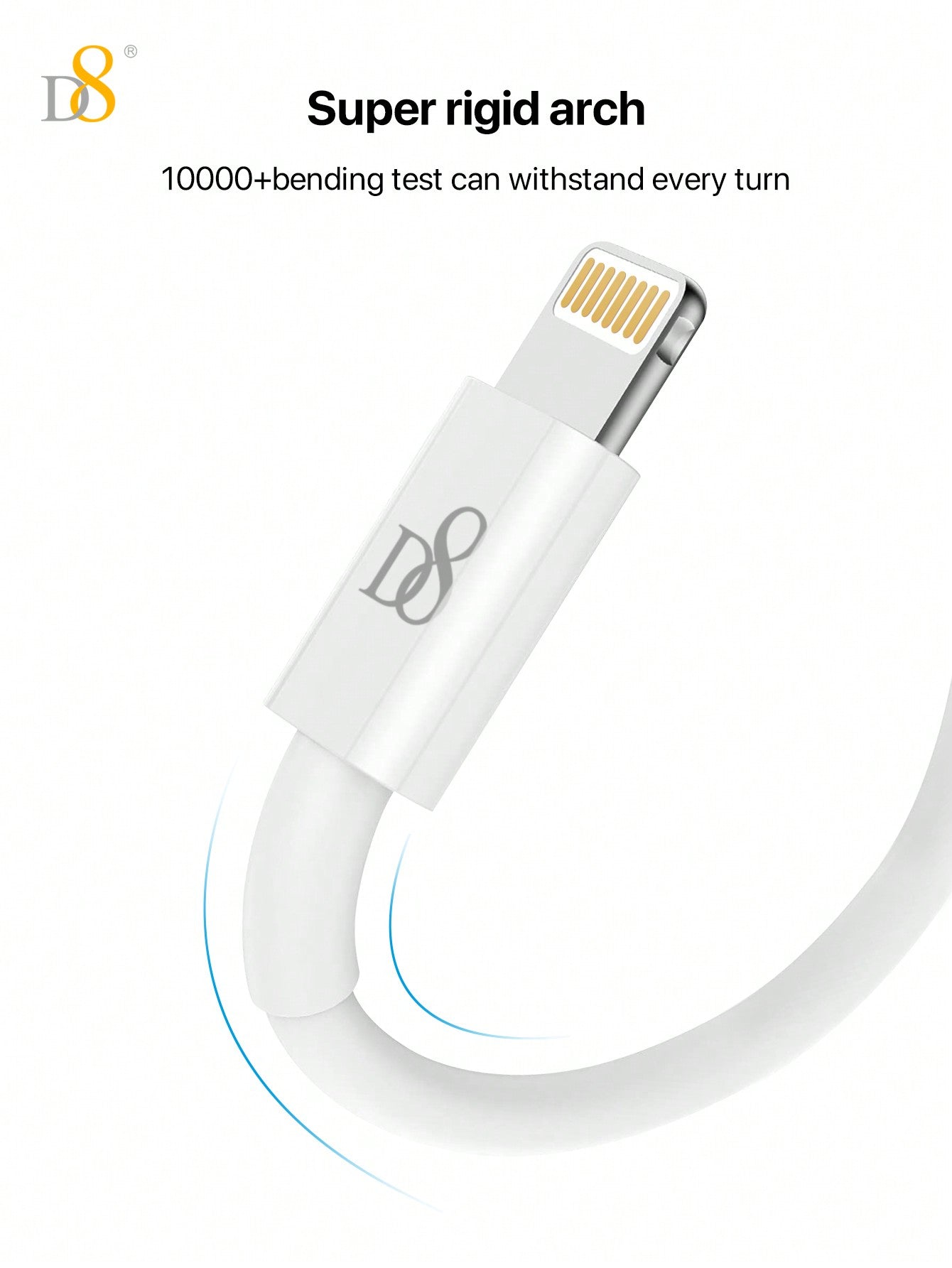 D8 IPhone Charger Cable, (1.5M) TPE USB A To Lightning] MFi Certified Charger Cable , USB 2.0 Lightning Charger Cable, 2.4A Fast Charging Compatible With  IPhone 14 Pro/13 Mini/13/12/11 Pro MAX/XR/XS/8/7/Plus/6S/SE/IPad