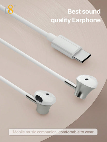 D8 [2 Packs ] USB Type C Headphones In Ear Earphones Earbuds With Mic And Volume Control ,Compatible With IPhone16 Pro / IPhone 16 Pro Max/15 /15Puls/15Pro/15Pro Max/IPad Air 4/5/IPad Pro 12.9/11,IPad Pro /IPad Air/ IPad Mini/Galaxy S23 S22 S21 Ultra S20