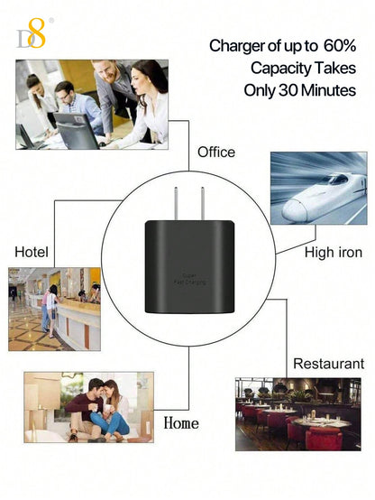 D8 2024 New 45W USB-C Charger, 1-Pack 45 Watt Super Fast Charger Type C Wall Charging Block With Compatible With GalaxyS24 Ultra/S24/S24+/ S23 Ultra/S23/S23+/S22 Ultra/S22+/S22/S20/S21, Note 10/20, Tab S9/S8, IPhone16 Pro Max IPhone15plus Pixel 2/2XL/3/3X