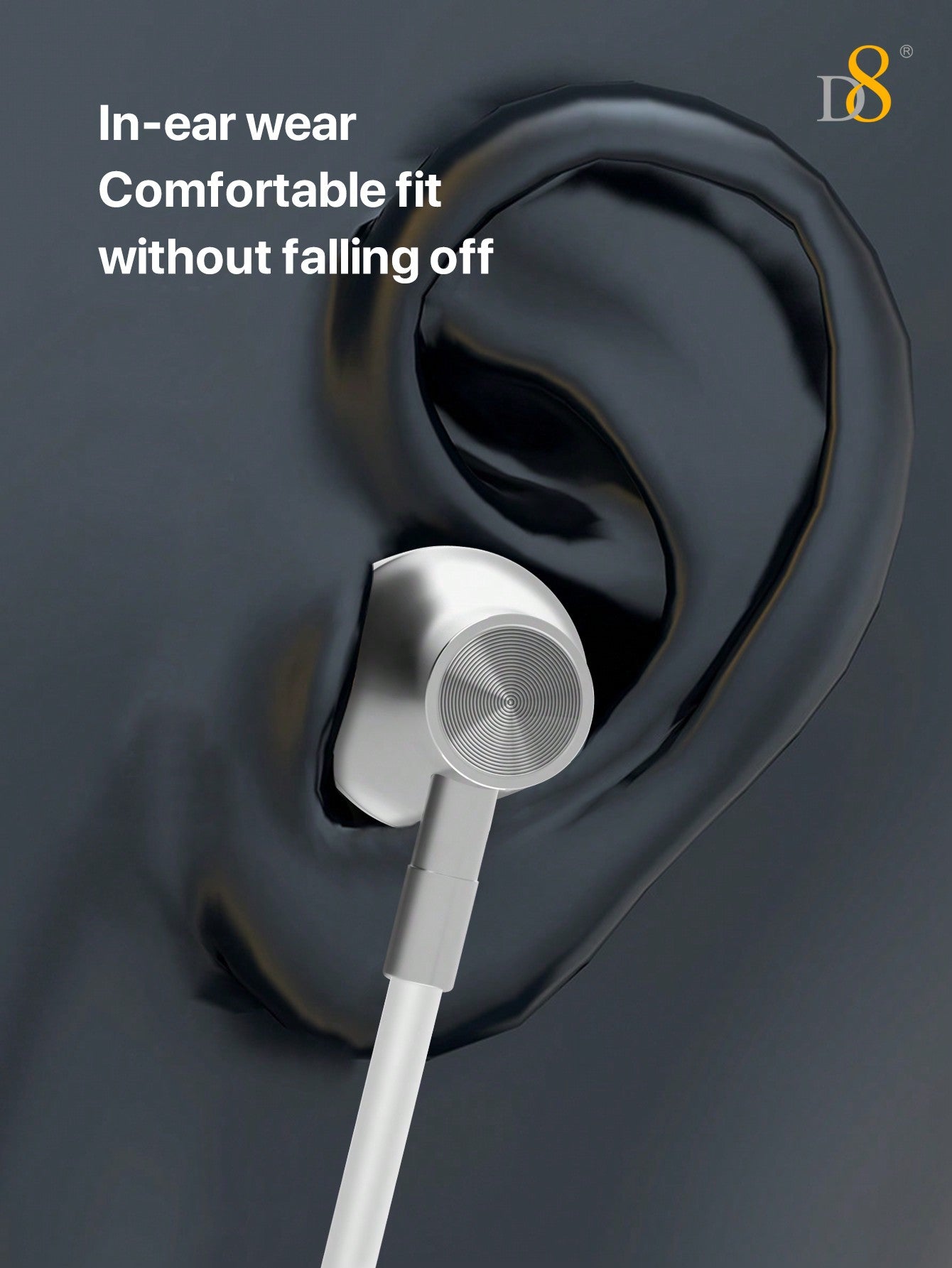 D8 1pc Headphones With Lightning Connector. Microphone With Built-In Remote To Control Music, Phone Calls, And Volume. Wired Earbuds Compatible With Iphone Earbuds Wired Earphones With Microphone,Isolation Noise [Lightning Connector - Apple MFi Certified]