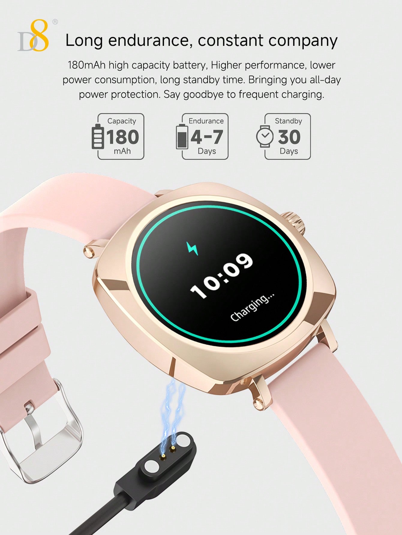 D8 Smartwatch (Answer/Make Call), 1.19" Smartwatch For Women Women IP67 Waterproof,100+ Sport Modes Fitness Activity Tracker,  Pedometer, Smart Watches For Android IOS,Variety Of Occasions To Wear, Leisure, Outdoor, Home, Office Are Applicable.