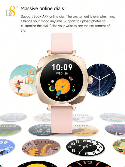 D8 Smartwatch (Answer/Make Call), 1.19" Smartwatch For Women Women IP67 Waterproof,100+ Sport Modes Fitness Activity Tracker,  Pedometer, Smart Watches For Android IOS,Variety Of Occasions To Wear, Leisure, Outdoor, Home, Office Are Applicable.