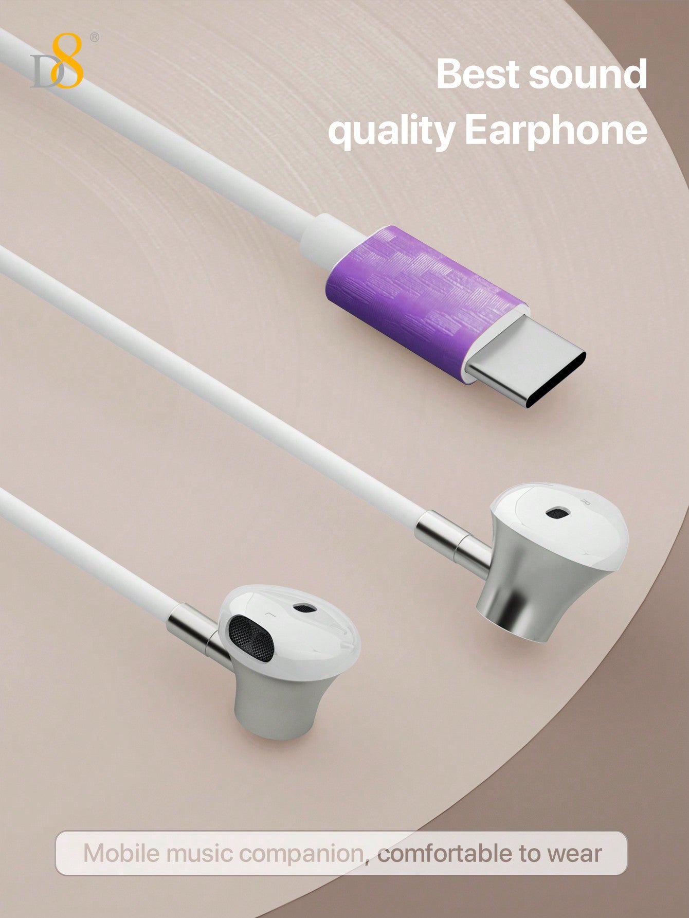 D8 Type C Headphones In Ear Earphones Earbuds With Mic And Volume Control, Compatible With IPhone16 Pro / IPhone 16 Pro Max/15 Accessories/15Puls/15Pro/15Pro Max/IPad Air 4/5/IPad Pro 12.9/11, IPad Pro /IPad Air/ IPad Mini/Galaxy S23 S22 S21 Ultra Note 10