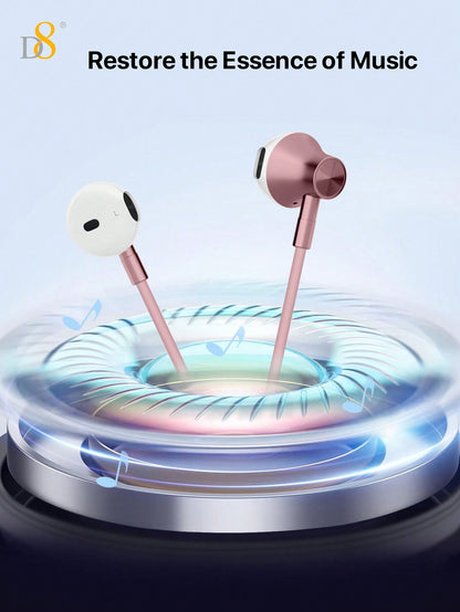 D8 Type C Headphones In Ear Earphones Earbuds With Mic And Volume Control ,Compatible Compatible With Iphone16 Pro / IPhone 16 Pro Max/15 Accessories/15Puls/15Pro/15Pro Max/IPad Air 4/5/IPad Pro 12.9/11,IPad Pro /IPad Air/ IPad Mini/ Galaxy S23 S22 S21 Ul