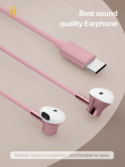 D8 Type C Headphones In Ear Earphones Earbuds With Mic And Volume Control ,Compatible Compatible With Iphone16 Pro / IPhone 16 Pro Max/15 Accessories/15Puls/15Pro/15Pro Max/IPad Air 4/5/IPad Pro 12.9/11,IPad Pro /IPad Air/ IPad Mini/ Galaxy S23 S22 S21 Ul