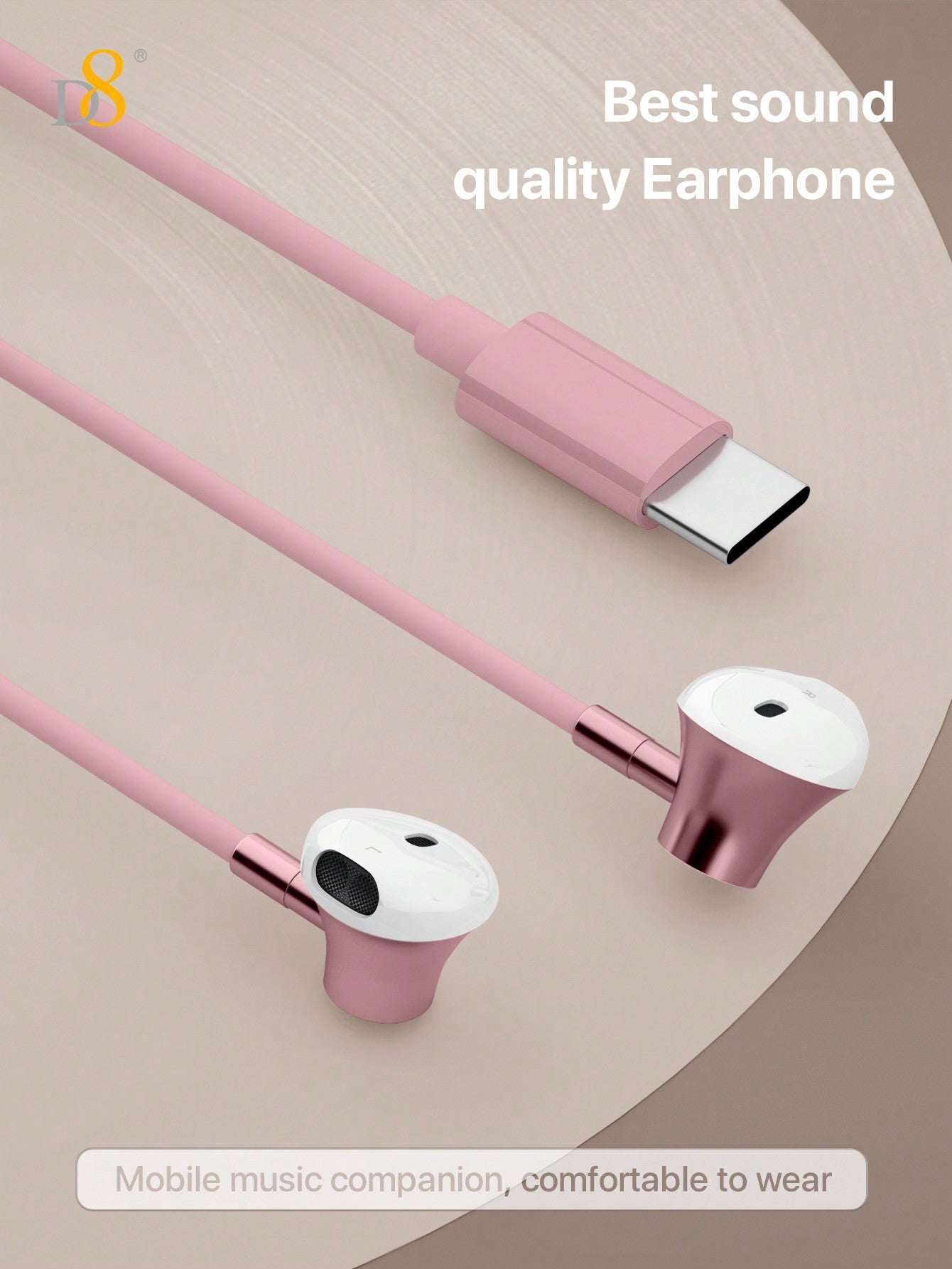 D8 2pcs Type C Headphones In Ear Earphones Earbuds With Mic And Volume Control, Compatible With IPhone16 Pro / IPhone 16 Pro Max/15 Accessories/15Puls/15Pro/15Pro Max/IPad Air 4/5/IPad Pro 12.9/11, IPad Pro /IPad Air/ IPad Mini/ Galaxy S23 S22 S21 Ultra N