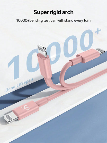 D8 IPhone Charger Cable,(2-Pack 3.3FT)USB C To Lightning &[USB A To Lightning] MFi Certified Charger Cable , USB 2.0 Lightning Charger Cable, 2.4A Fast Charging Compatible With  IPhone 14 Pro/13 Mini/13/12/11 Pro MAX/XR/XS/8/7/Plus/6S/SE/IPad