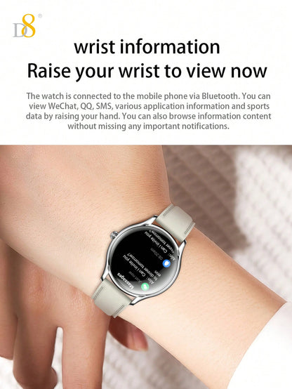 D8 Smart Watches For Women (Answer/Make Calls) Compatible With IPhone/Android Phones, 1.43" AMOLED Screen Fitness Tracker Rate Monitor 100+ Sports Tracker Watch Waterproof,Of Your Status In The  APP ,Android And IOS Phones,Long Battery & Waterproof