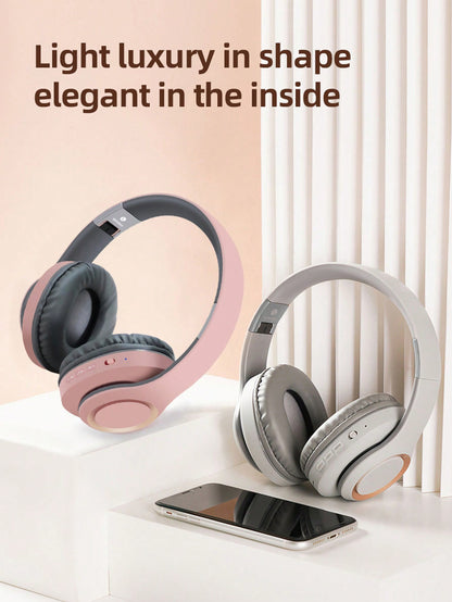 D8  Headphones Over Ear, Wireless And Wired Foldable Headset Built-In Microphone,  Micro SD Card Slot - (Stealth) Adults Kids Men Women 10-15H Playtime Foldable Over Ear Headphones With Microphone, Deep Bass Stereo Headset With Soft Memory-Protein Earmuff