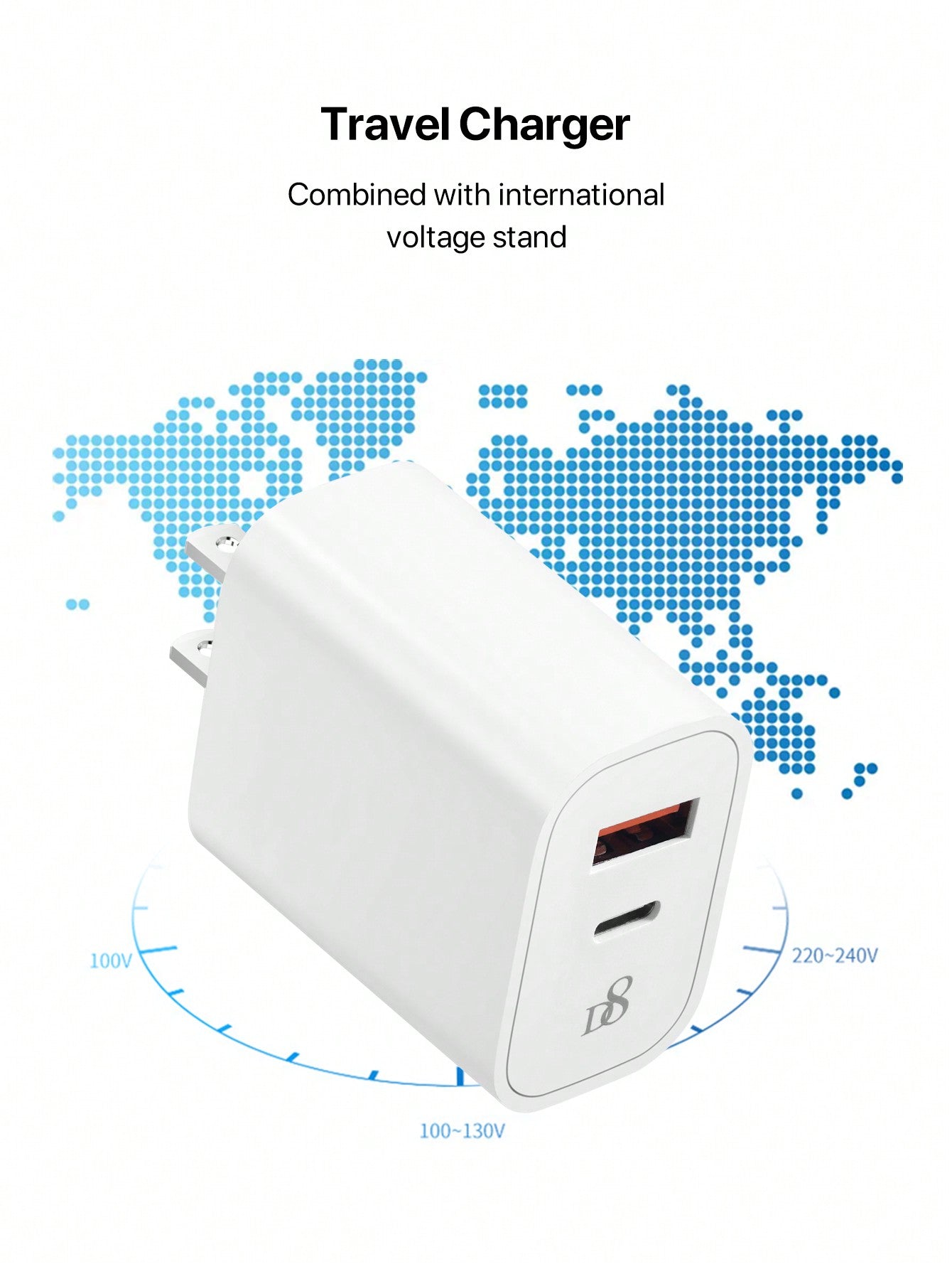 D8 1Pc  USB C Charger 20W PD Fast Charger Block, Type C Dual Port Wall Charger Power Adapter Compatible With IPhone 15/15 Pro/15 Pro Max/14 Pro Max/13/12/11, IPad Pro/Air, Airpods Pro/Max,Samsung Galaxy And More