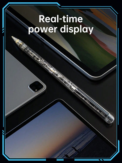 D8 Transparent IPad Pen Stylus Pen For IPad With Magnetic Wireless Charging, Transparent Design Tilt Sensitive Palm Rejection, IPad Pencil 2nd Generation Compatible With Apple IPad 2018 And Later Model