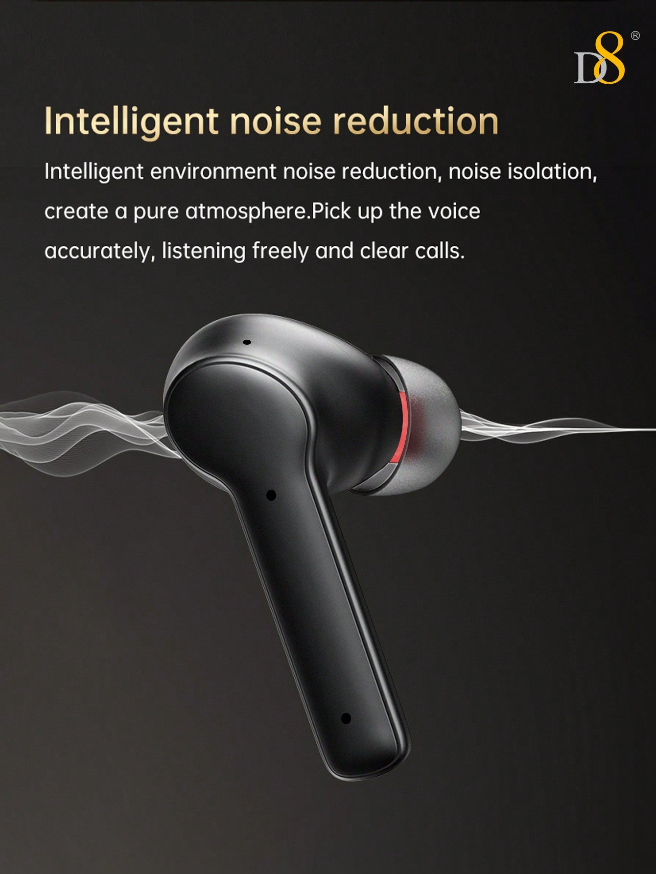 D8 Wireless Earbuds With LCD Smart Touch Screen, Active Noise Cancelling Bluetooth Headphones With ANC & Transparency Mode, BT 5.3, 40H Playtime, HIFI Stereo For IOS Android