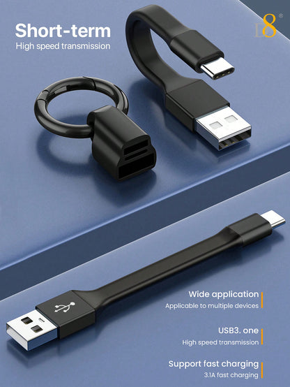 D8 USB C Keychain Cable,10cm Short USB A To USB C Cable 480Mbps Data Charging Cable For Power Bank,Compatible With IPhone16 / IPhone16 Pro / IPhone 16 Pro Max / 15/15pro,Samsung Galaxy A10e A20 A50 A51 A71, S20 S10 S9 S8 Plus,Note 9 8,A11 A20 A51, G6 G7 V