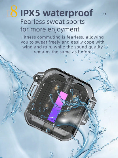 D8 Wireless Earbuds, In Ear Light-Weight Headphones Built-In Microphone, IPX5 Waterproof, Immersive Premium Sound Long Distance Connection Headset With Charging Case,RGB Multi Color Dazzling Light Effect,Near CD Level Sound Effect Open The Cover Andconnec