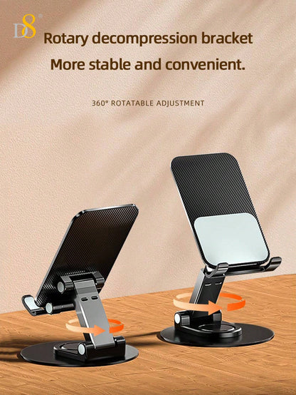 D8 360° Dual Folding Cell Mobile Phone/Tablet  Stand  , Fully Adjustable Foldable Desktop Phone Holder Cradle Dock ,Compatible With Phone 15 14 13 12 11 Pro Xs Xs Max Xr X 8, IPads, Tablet 4-10in , All Mobile Phone/Tablet ,Holer For Desk, Office Desk Acce