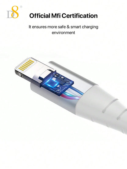 D8 IPhone Charger Cable,(2 Packs 3.3FT) USB A To Lightning &[ New Nylon USB A To Lightning] MFi Certified Charger Cable