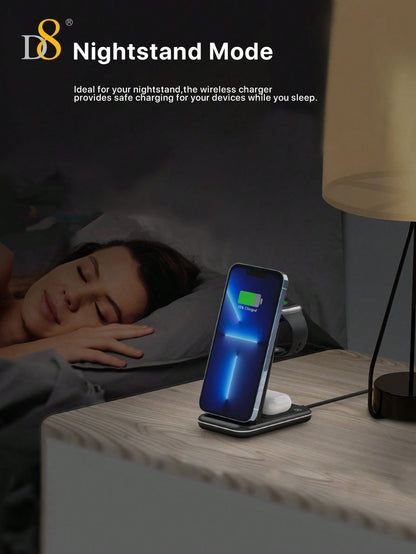 D8 Wireless Charging Station,3 In 1 Wireless Charging Stand