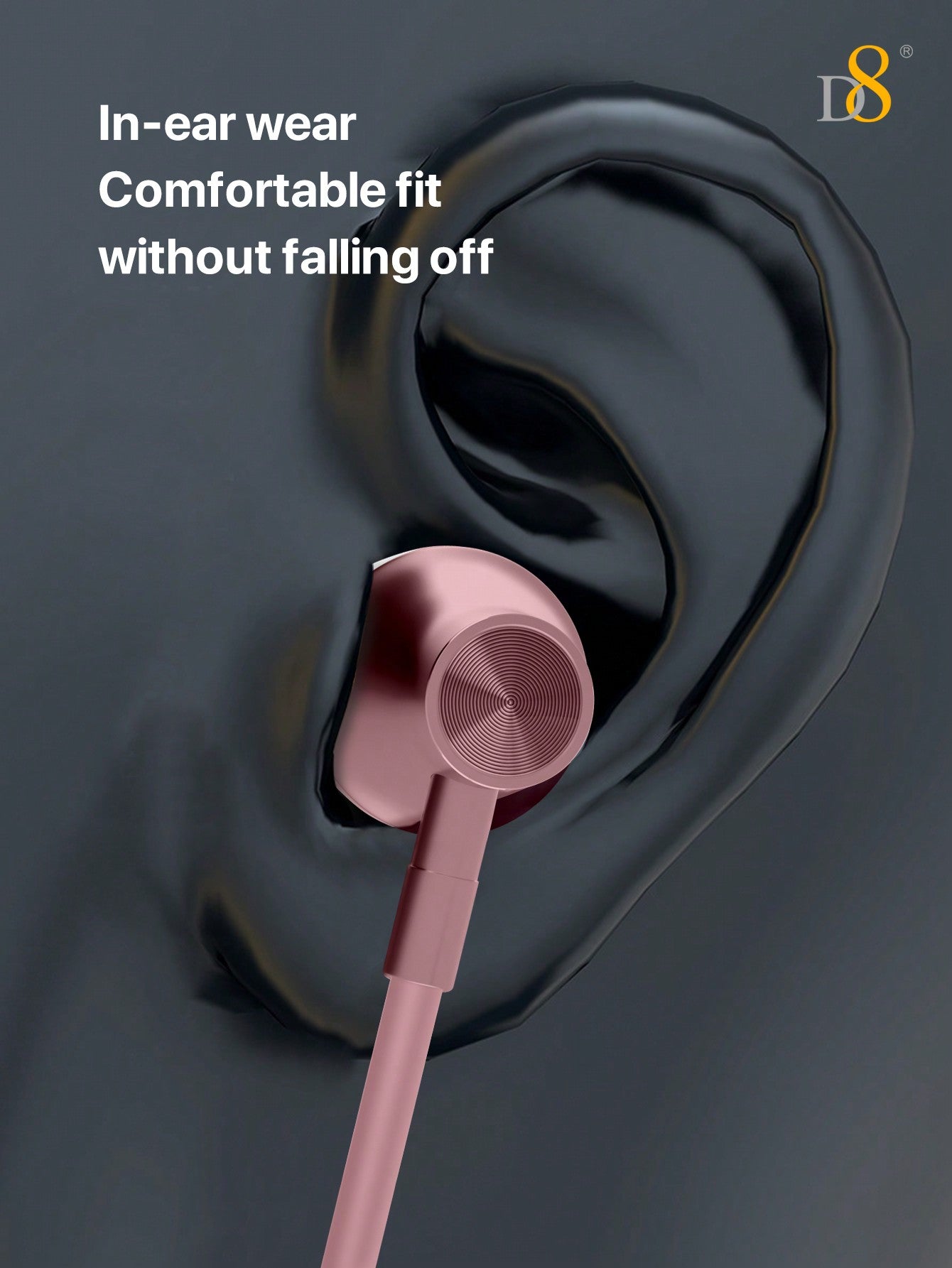 D8 Wired In-Ear Headphones With Lightning Connector - Sound Isolating Earbuds With Microphone And Volume Control, Push Button Remote, Tangle-Free Cable, Plastic, Ear Cushions Included, Non-Waterproof - MFi Certified Compatible With IPhone 14 13 12 11 Pro