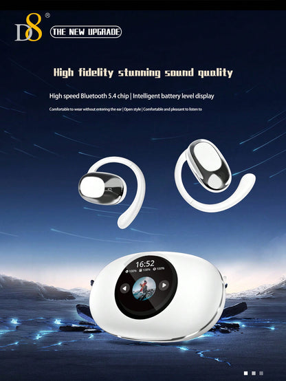 D8 Wireless Earbuds Headphones LED Display, With ENC Noise Canceling Mic, Sport Ear Buds With Earhook Mic In-Ear Earphones Stereo Sound Earbud ,Ergonomic Sports Design,For Running/Workout Gaming Earphone & Speaker,Microphone,Holiday Gift Valentine's Day G