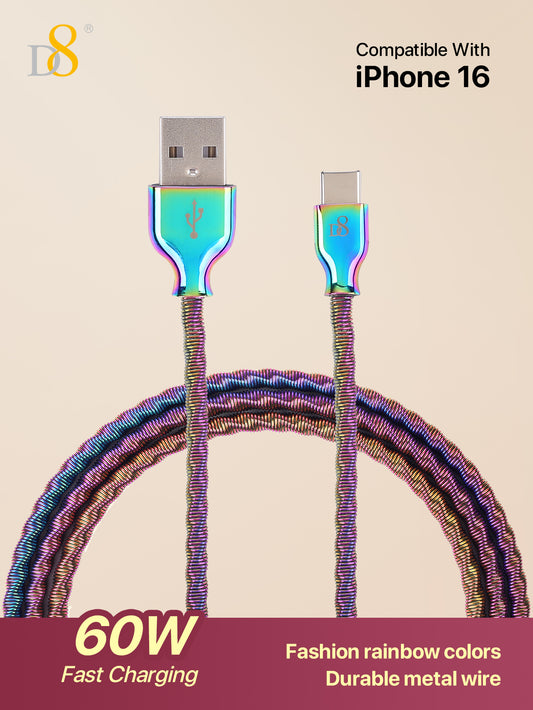 眩しいメタルType-C USBケーブル - 急速充電ファンシーカラーTC