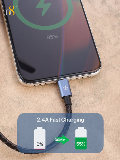 MFi Leather Fast Lightning to USB Cable | Mobile Accessory - Dynamic8