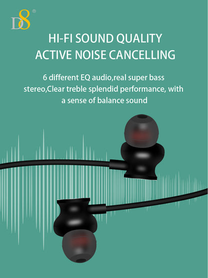 D8 Neckband Wireless Headphones – 100H Playback, Waterproof, Mic, Workout Ready