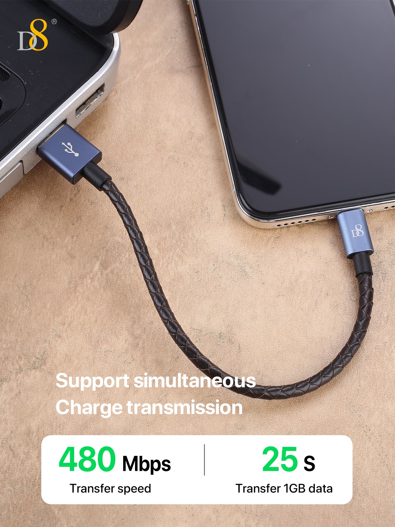 MFi Leather Fast Lightning to USB Cable | Mobile Accessory - Dynamic8