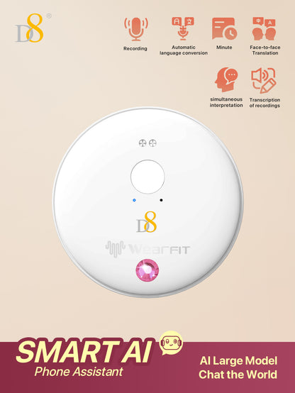 D8  AI Translator Recorder,Al Large Model |Conference Artifact | chat the World| Automatically recognize filled text Language Translator Device with APP Control, 50+ Languages Chat aroundtheworld and communicate worry-free ,NO FEE for Translate & Audio Tr