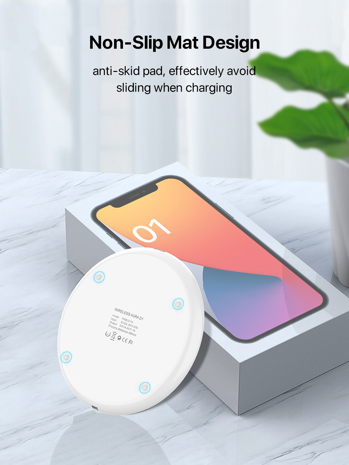 Wireless Fast Charger 7.5-10W PWB-2110 Plastic - Ceramic