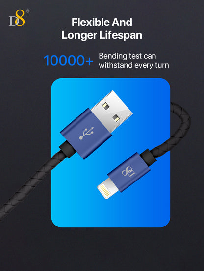 MFi Leather Fast Lightning to USB Cable | Mobile Accessory - Dynamic8