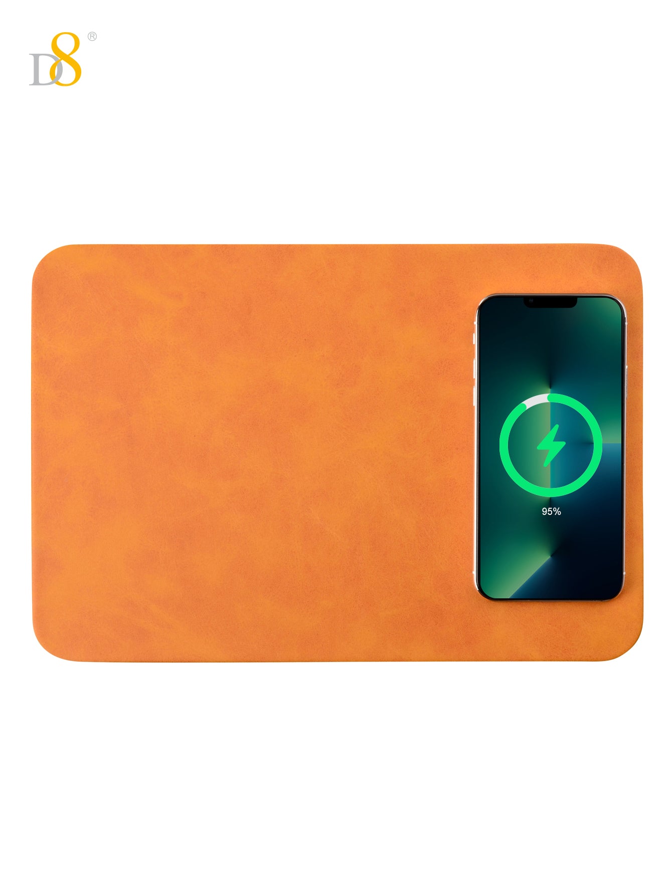 Dynamic8 Wireless Charger Mouse Pad | PU/Leather, 7.5-10W, Brown