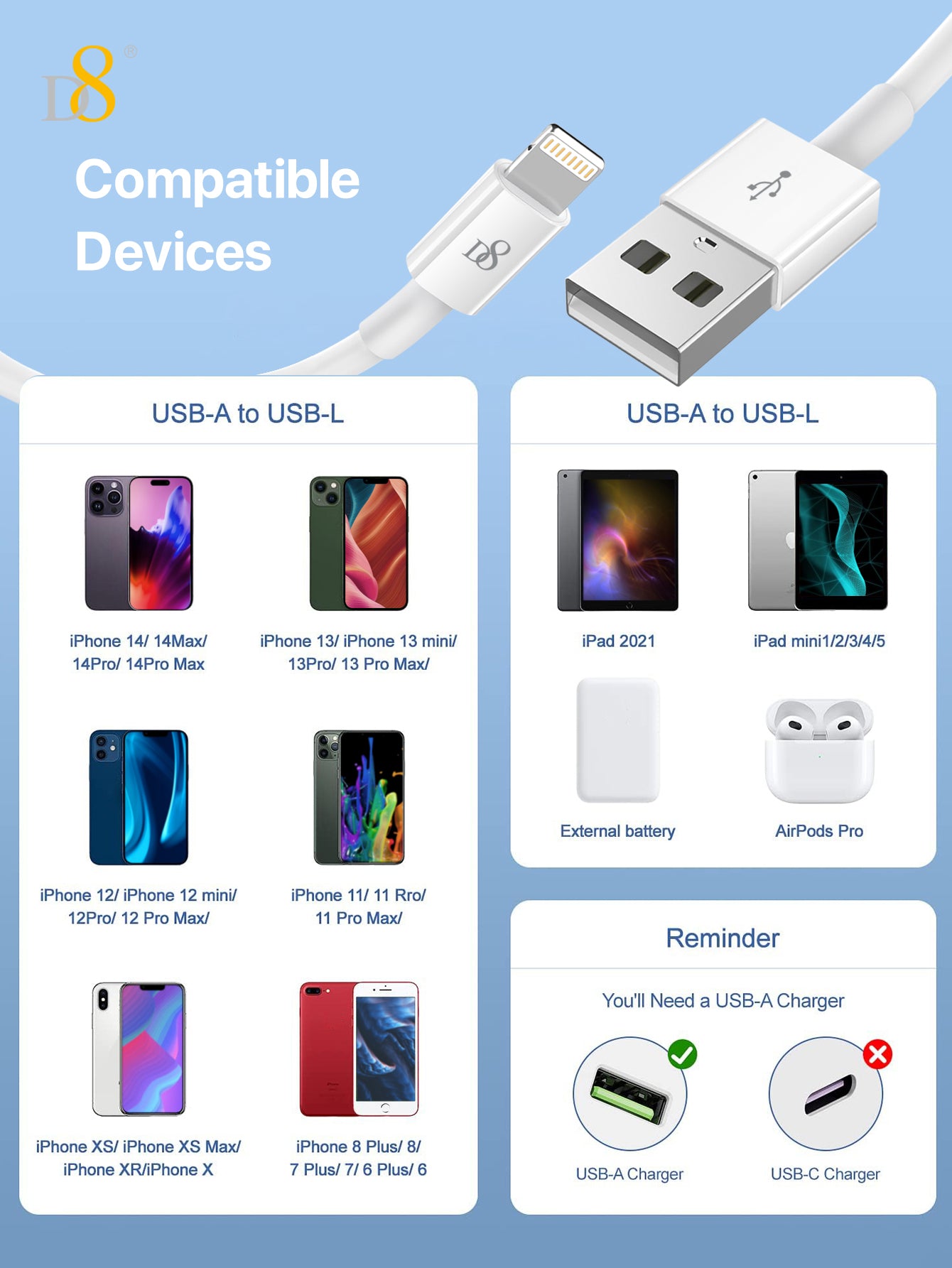 3M Long PVC MFi Lightning Cable | Mobile Accessories - Dynamic8