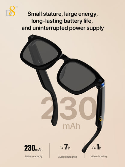 D8 Ai Translation Smart Glasses,  Smart Glasses with AI Translation,Support 110+ Languages, Speaker Sunglasses,Audio Eyewear with Music play &Hands-Free Calling,Multifunctional Headphones glasses for Men WomenBuilt-in Mic & Speakers,Smart Wireless
