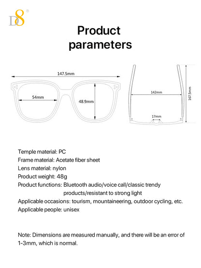 Innovative Smart Glasses with HD Stereo Sound and First-Person Video Recording