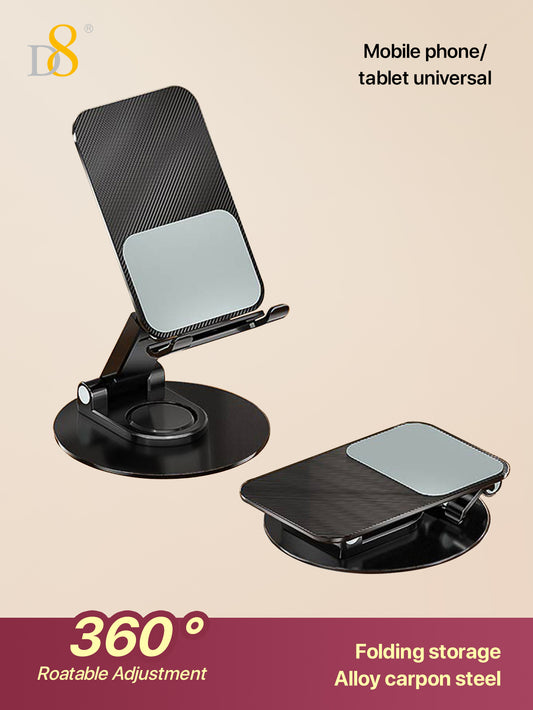 D8 360° Dual Folding Cell Mobile Phone/Tablet  Stand  , Fully Adjustable Foldable Desktop Phone Holder Cradle Dock ,Compatible With Phone 15 14 13 12 11 Pro Xs Xs Max Xr X 8, IPads, Tablet 4-10in , All Mobile Phone/Tablet ,Holer For Desk, Office Desk Acce