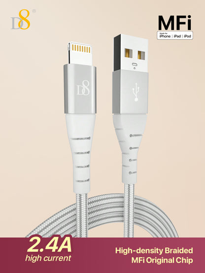 D8 1pc Charger Cable, Lightning Fast Charging Data Cable Compatible With iPhone